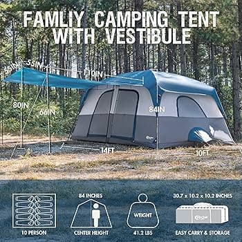 Family Camping Tent (10-Person)